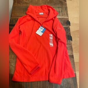 NWT Columbia Glacial Fleece III 1/2 zip Teal and Orange Fleece Pullover AS/AM